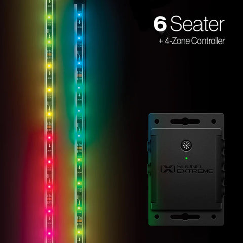 ExtremeStrip 6 Seat Golf Cart Underglows LED Light Strips  with 4-Zone LED Controller Included